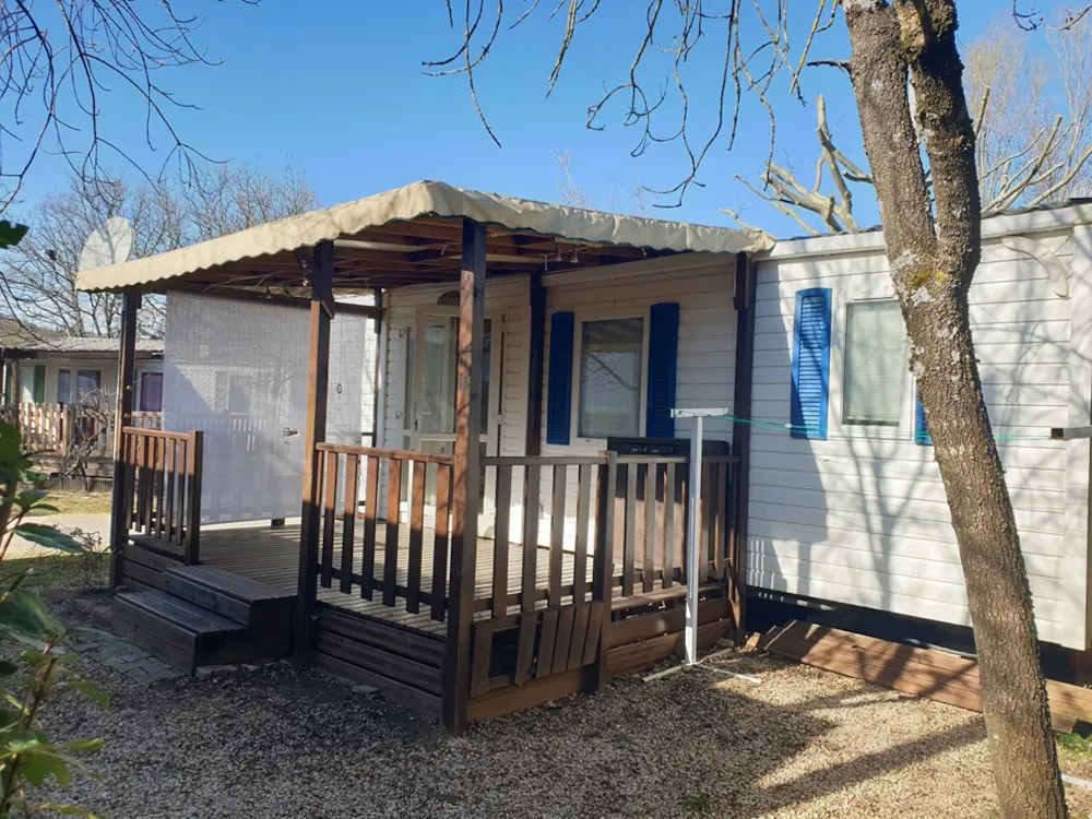 Location - Mobil Home Confort Propriétaire 28M² - 2 Chambres - Camping l'Oasis des Garrigues