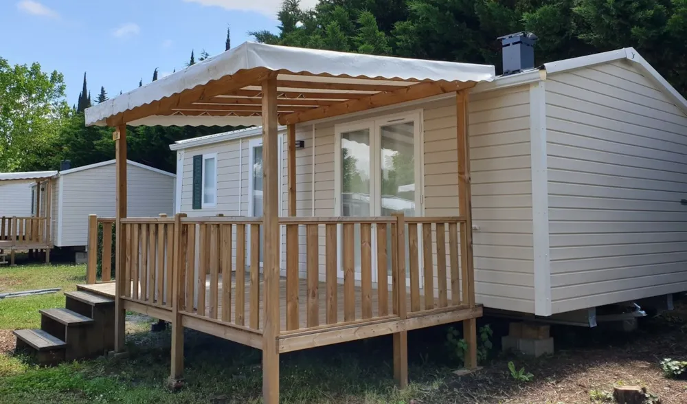 Location - Mobil Home Grand Confort 33M² - 2 Chambres - Camping l'Oasis des Garrigues