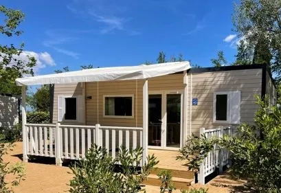 Location - Mobil Home Grand Confort 35M² - 3 Chambres - Camping l'Oasis des Garrigues