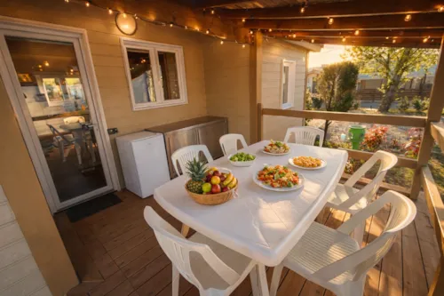 Mietunterkunft - Hütte Campanule 35M² - 3 Zimmer - image n°7 - Camping l'Oasis des Garrigues