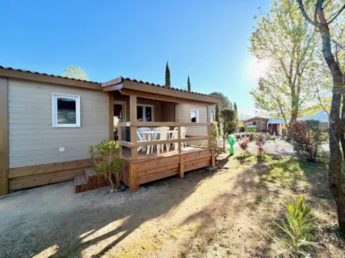 Mietunterkunft - Hütte Campanule 35M² - 3 Zimmer - image n°8 - Camping l'Oasis des Garrigues