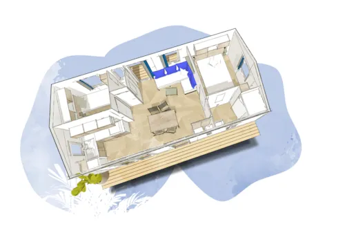 Location - Mobil Home Grand Confort - 33M² - 2 Chambres - image n°7 - Camping l'Oasis des Garrigues