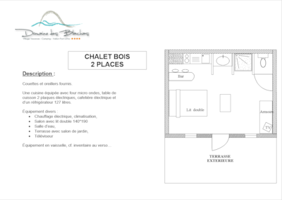 Wooden chalet with terrace + air conditioning +TV - 20m2