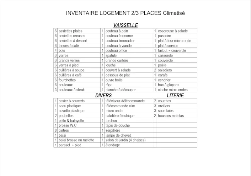 Logement Climatisé (234)