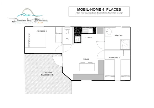 Location - Mobilhome 4 - Avec Terrasse + Climatisation + Tv - 31M² - image n°6 - Domaine des BLACHAS