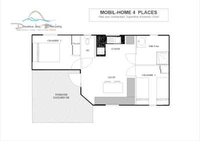 Mobilhome 4 - with terrace + air-conditioning + TV - 31m²