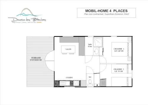 Location - Mobilhome 4 - Avec Terrasse + Climatisation + Tv - 31M² - image n°7 - Domaine des BLACHAS