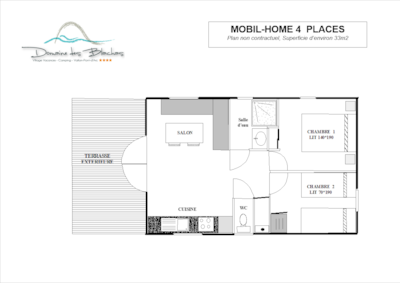 Mobilhome 4 - with terrace + air-conditioning + TV - 31m²