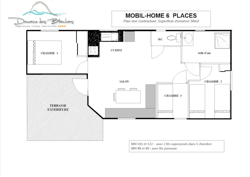 Mobilhome 6 Avec Terrasse + Climatisation + Tv - 36M²