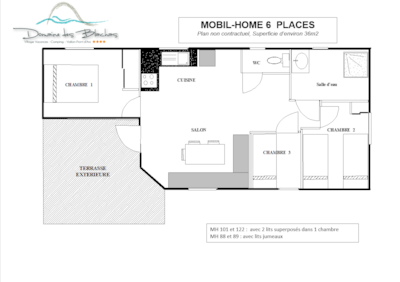 Mobilhome 6 - with terrace + Air-conditioning + TV - 36m²