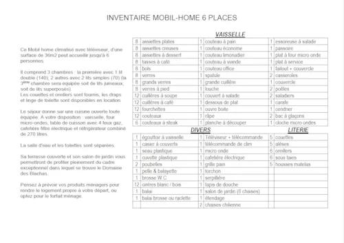 Location - Mobilhome 6 - Avec Terrasse + Climatisation + Tv - 36M² - image n°8 - Domaine des BLACHAS