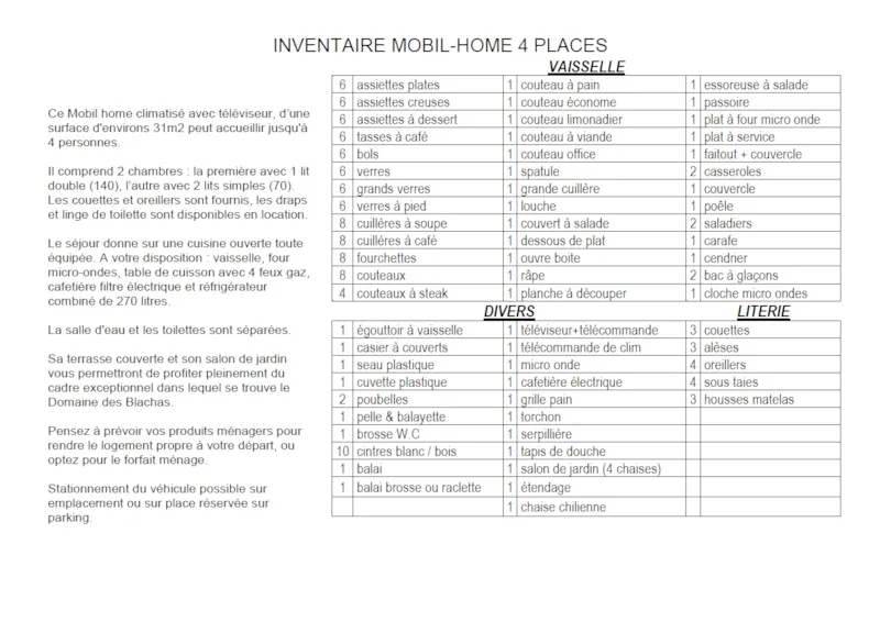 Mobilhome 4 Avec Terrasse + Climatisation + Tv - 31M²