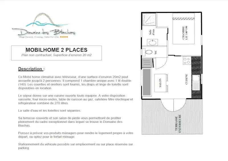 Mobilhome 2 Avec Terrasse + Climatisation + Tv - 20M²