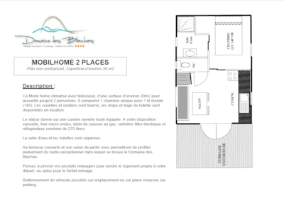 Mobilhome 2 - with terrace + Air-conditioning + TV - 20m²