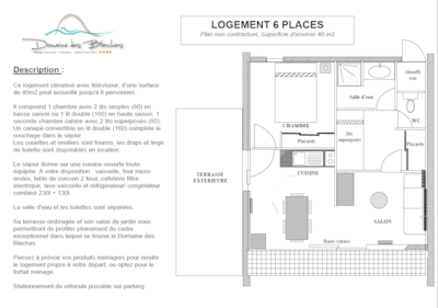 Pavillon 6- 1 bedroom + 1 bedroom cabin + terrace + Air-conditioning + TV - 40m²