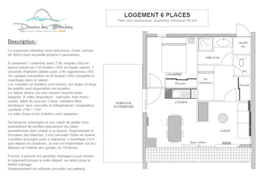 Location - Pavillon 6 Avec Vue - 1 Chambre + 1 Chambre Cabine + Terrasse + Climatisation + Tv - 40M² - image n°9 - Domaine des BLACHAS