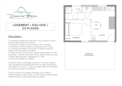 Eau vive - 25m² apartment with covered terrace + TV