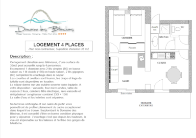 Pavillon 4 - 1 bedroom with terrace + Air conditioning +TV - 35m² - France