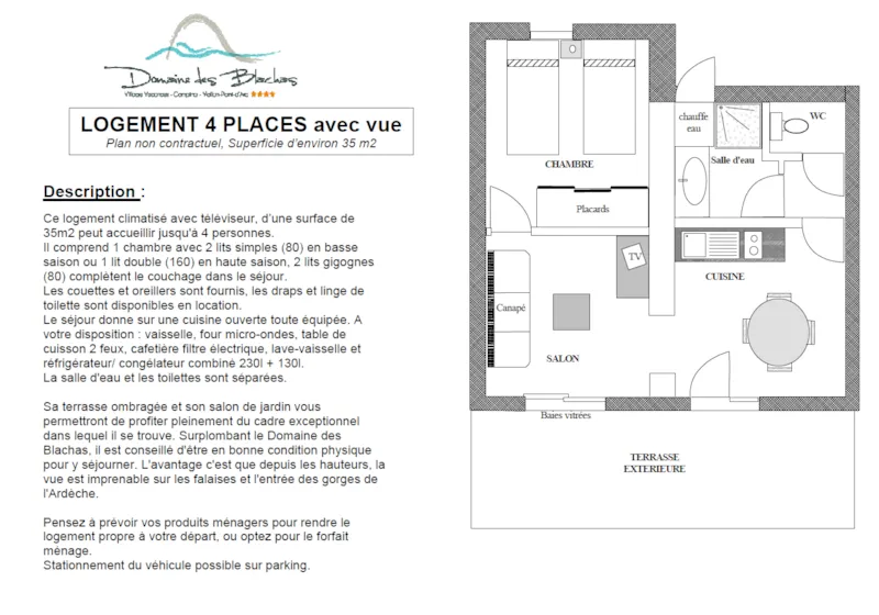 Pavillon 4 Avec Vue - 1 Chambre Avec Clim + Terrasse Et Tv