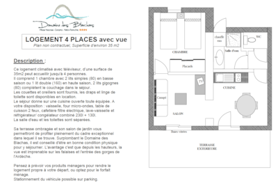 Pavillon 4 with view - 1 bedroom with Clim + terrace and TV
