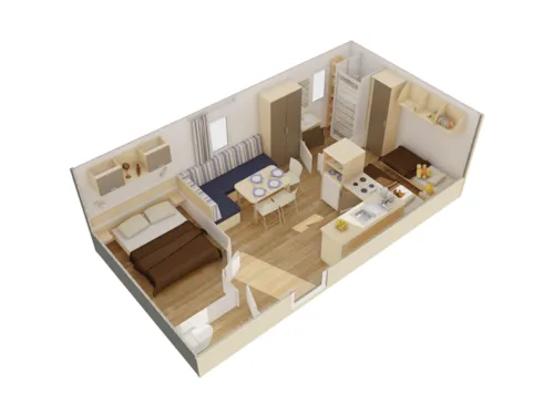 Huuraccommodatie(s) - Stacaravan Océane 27M² - image n°10 - CAMPING LES PLATANES