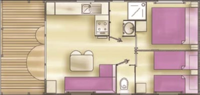 Mobil-home Méditerrannée 30m²