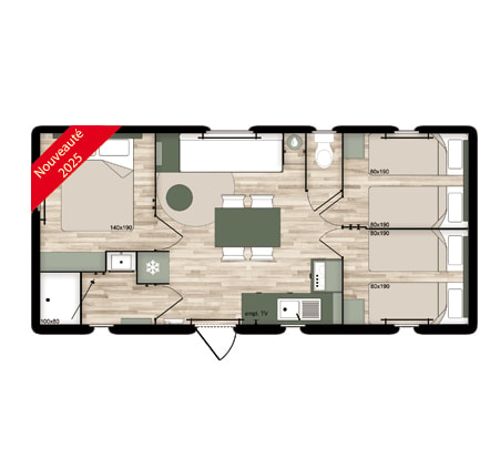 Mobil-Home Nest - 3 Chambres