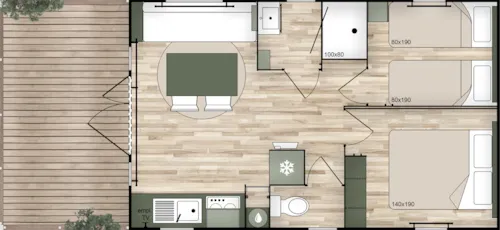 Huuraccommodatie(s) - Nest 38-2 Panoramisch - image n°3 - CAMPING LES PLATANES