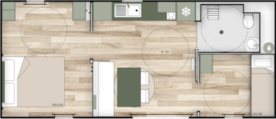 Mobile home Nest 35-2 adapted for people with reduced mobility