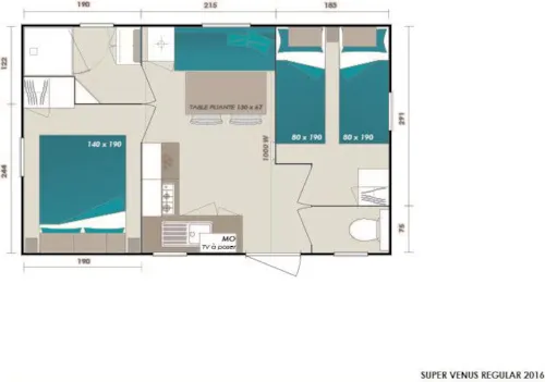 Location - Mobilhome Classic 24M²- 2Ch - image n°3 - Camping Lou Rouchetou