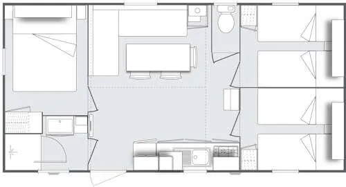 Location - Mobilhome Confort Plus Climatisation Tv 31 M² - 3 Ch D - image n°4 - Camping Lou Rouchetou