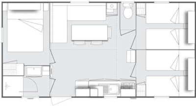 Mobilhome Confort Plus Air-conditioning TV 31m² - 3 bedrooms