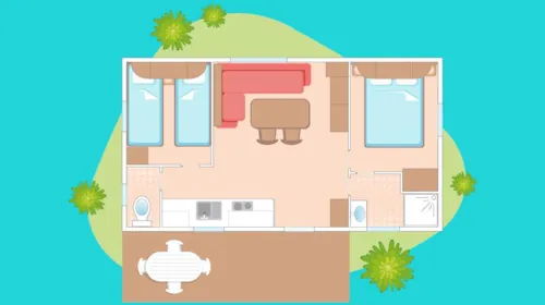Mietunterkunft - Mobilheim Super Mercure - image n°8 - Camping de Retourtour