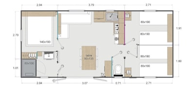 Mobile home Lodge 3 bedrooms — 9