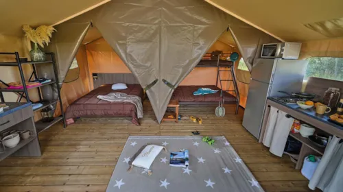 Huuraccommodatie(s) - Bali Canvas Lodge – 32 M² –  Zonder Sanitair - image n°6 - Camping de Retourtour
