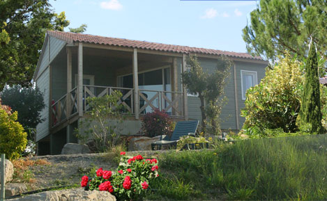 Location - Chalet Garrigue 2 Chambres - Camping Le Chamadou