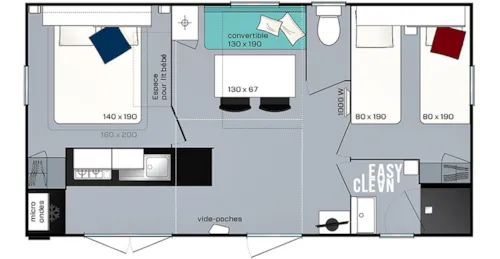 Location - Mobil-Home Confort - image n°6 - Camping Le Chauvieux