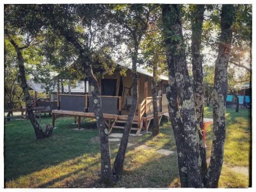 Huuraccommodatie(s) - Lodge Safari "Mûrier" - 2 Slaapkamers - Eigen Badkamer - image n°3 - Camping L'Ombrage