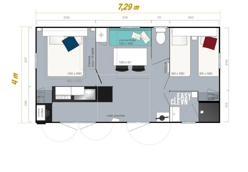 Mobil Home Riviera (5 Personnes Dont 1 - De 16 Ans)