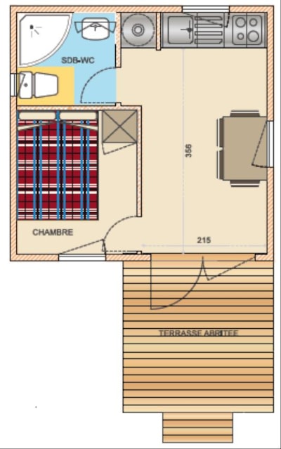 Chalet COMFORT 20 m² (1 Bedroom) + terrace