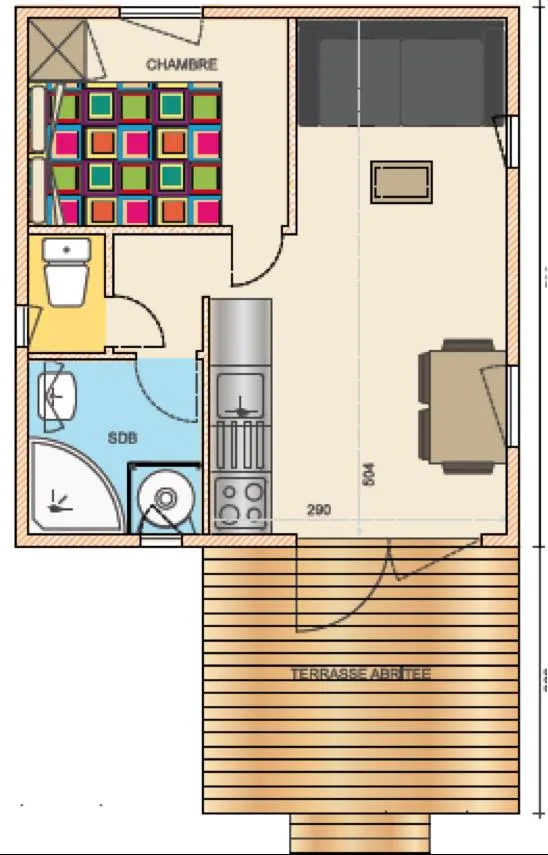 Chalet Confort+ 24 M² (1 Chambre) + Terrasse