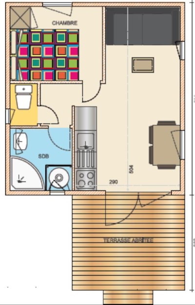 Chalet COMFORT+ 24 m² (1 bedroom) + terrace