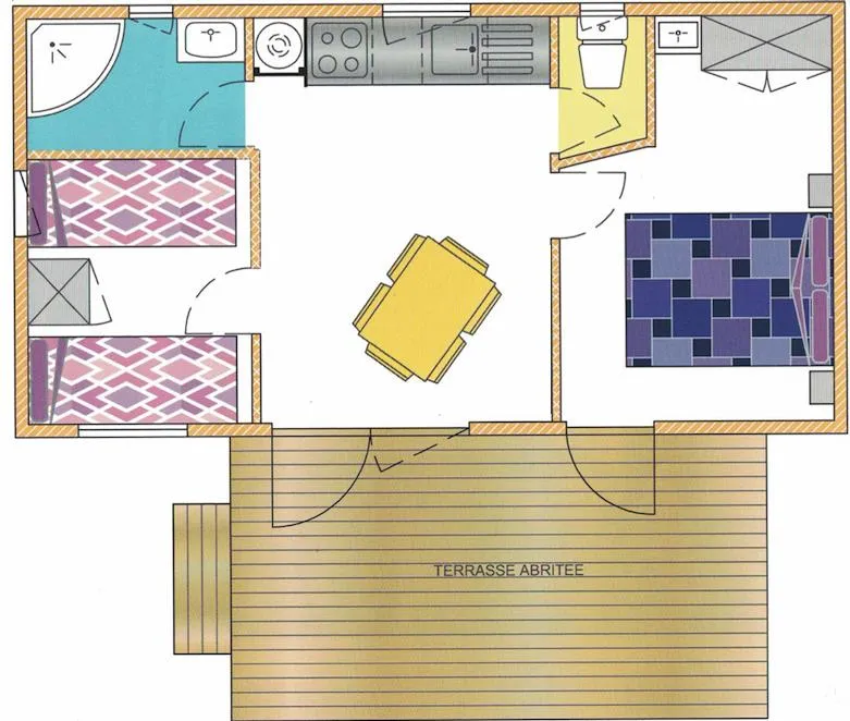 Chalet Confort+ 30M² (2 Chambres) + Terrasse