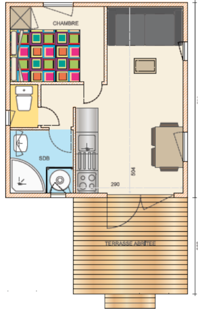 Chalet Spa Confort 24m² (1 Bedroom)