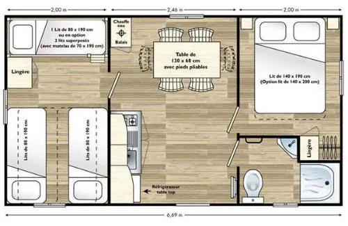 Mobil-Home Confort Holiday 25M² (2 Chambres) Avec Terrasse Couverte  Tv Incluse