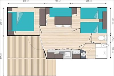 Mobil-home Confort + SUNNY 27m² (2 Bedrooms - Covered terrace) + TV — 9