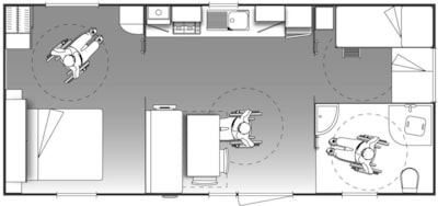 Mobile Home Confort + LIFE Wheelchair access 32m² + TV  (2 bedrooms) - Covered terrace — 10