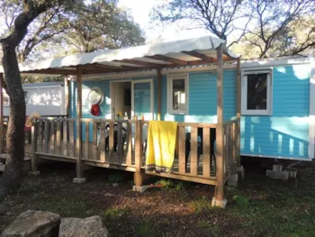 Mietunterkunft - Mobilheim Confort Tribu  32M² Klimaanlage (3 Zimmer - Überdachte Terrasse ) Included Tv - Camping Domaine de Gajan