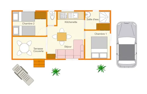 Location - Mobil Home (Avec Sanitaires) Climatisé - image n°3 - Camping Ibie