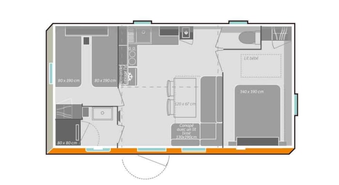 Casa Mobile 29M² - Terrazza - 2 Camere